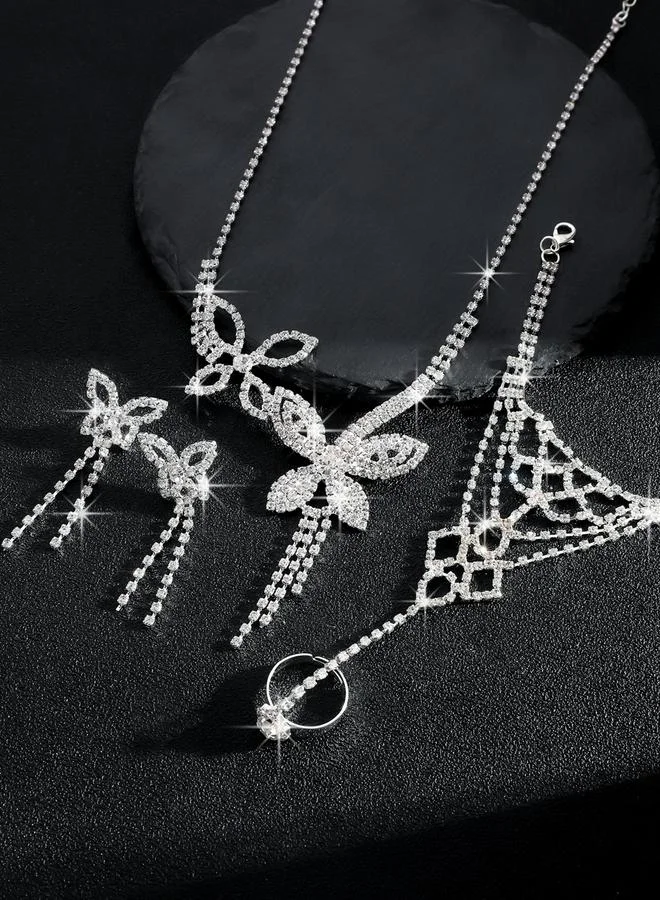 Take Two  3-Piece Embellished Butterfly Necklace, Bracelet And Earrings Jewelry Set for Women | Best Price UAE